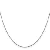 14K White Gold 20 inch .9mm Box with Spring Ring Clasp Chain